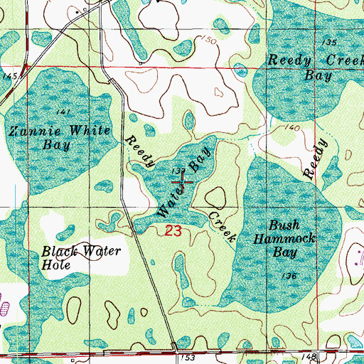 Topographic Map of Water Bay, FL
