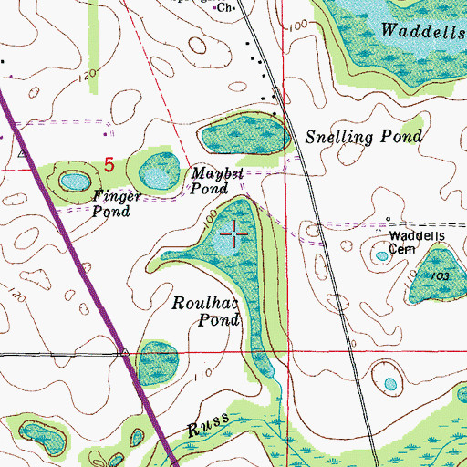 Topographic Map of Roulac Pond, FL
