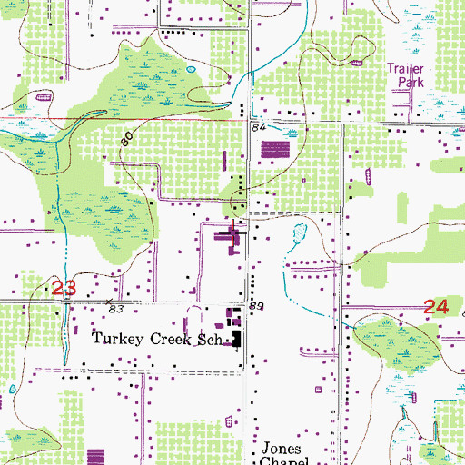 Topographic Map of Robinson Elementary School, FL