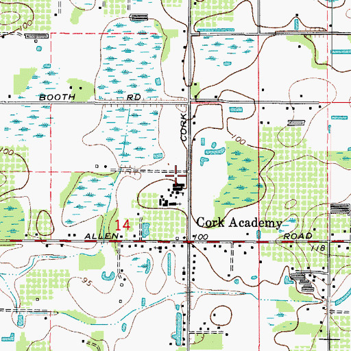 Topographic Map of Cork Elementary School, FL