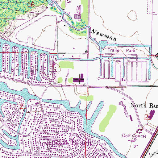 Topographic Map of Apollo Beach Elementary School, FL