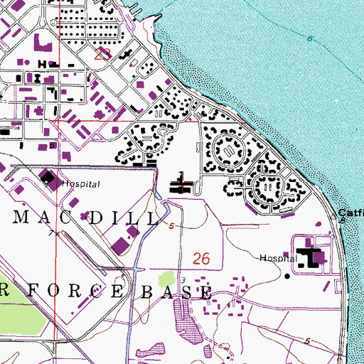 Topographic Map of Tinker Elementary School, FL