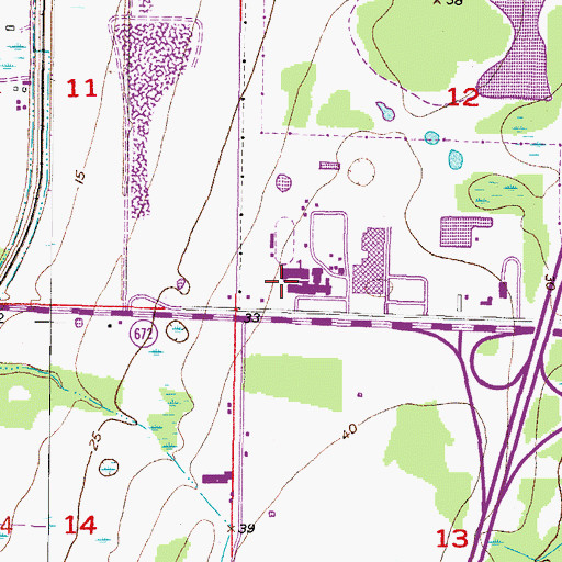 Topographic Map of Eisenhower Middle School, FL