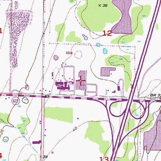 Topographic Map of East Bay High School, FL