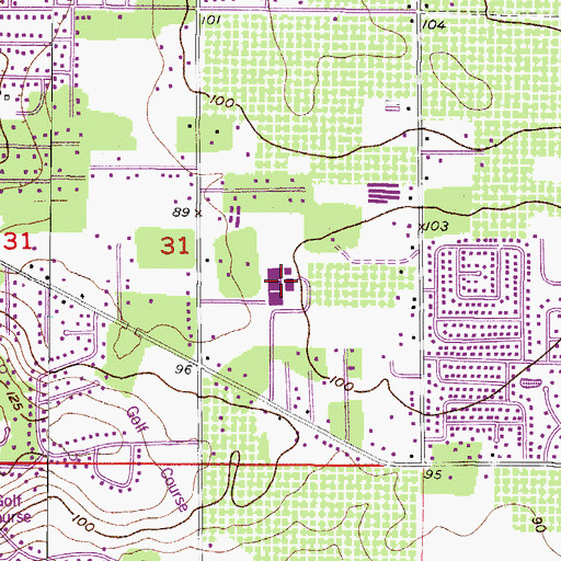 Topographic Map of Buckhorn Elementary School, FL