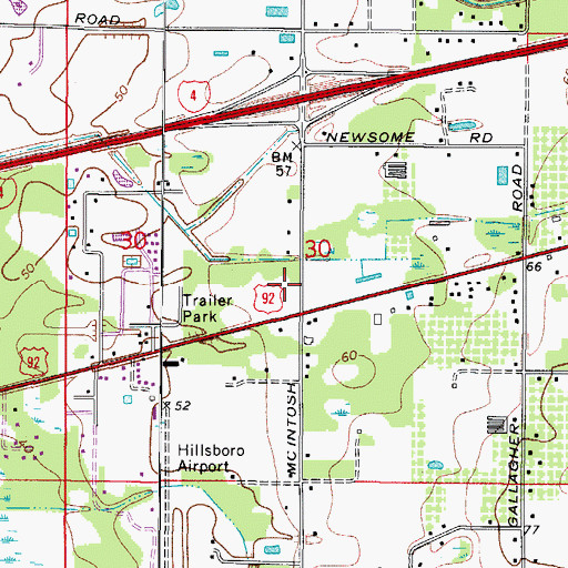 Topographic Map of Armwood High School, FL