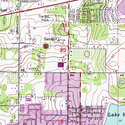 Topographic Map of Lopez Elementary School, FL