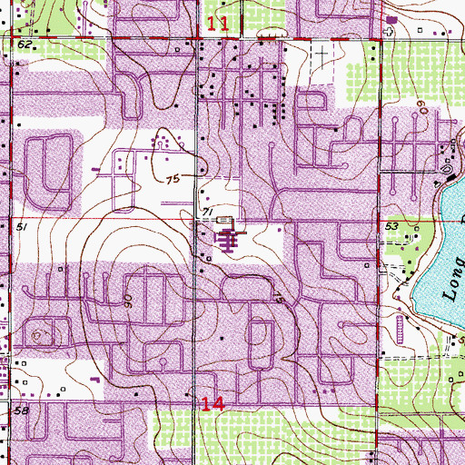 Topographic Map of Seffner Elementary School, FL