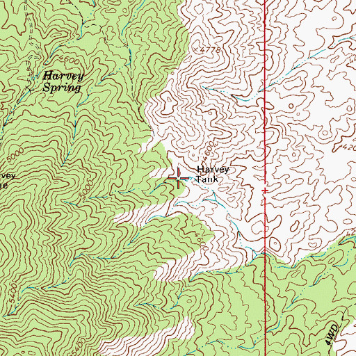 Topographic Map of Harvey Tank, AZ
