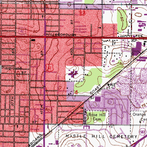 Topographic Map of James Elementary School, FL