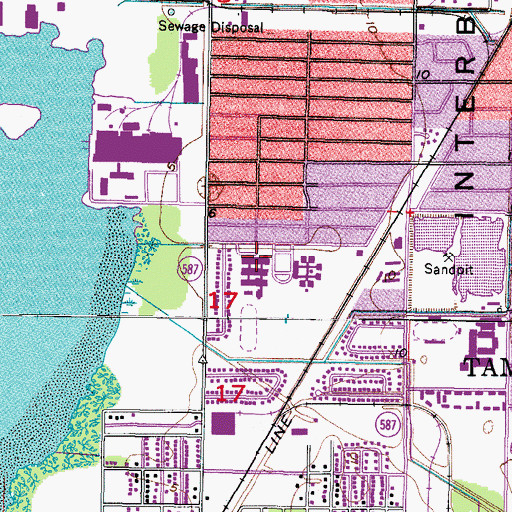 Topographic Map of Monroe Middle School, FL