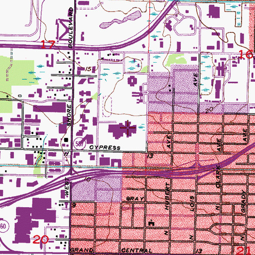 Topographic Map of Jefferson High School, FL