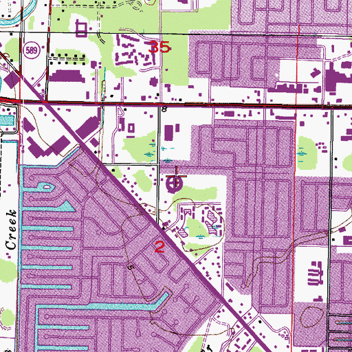 Topographic Map of Bay Crest Elementary School, FL