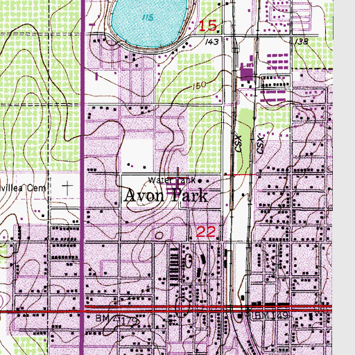 Topographic Map of Avon Elementary School, FL