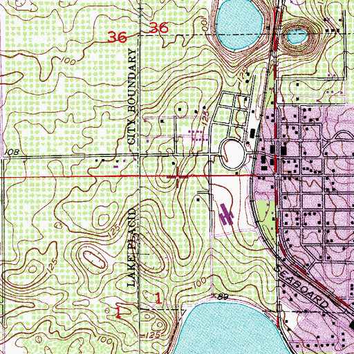 Topographic Map of Lake Placid Middle School, FL