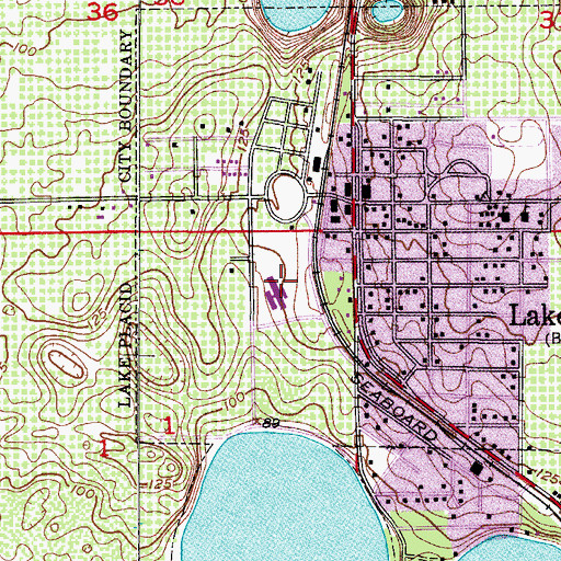 Topographic Map of Lake Placid Elementary School, FL
