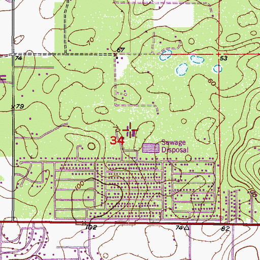 Topographic Map of Eastside Elementary School, FL