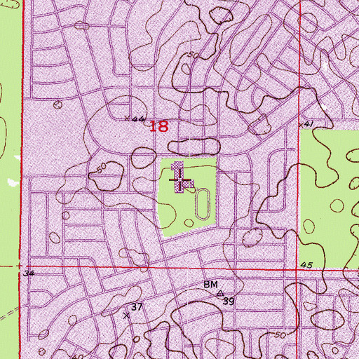 Topographic Map of Frank W Springstead High School, FL
