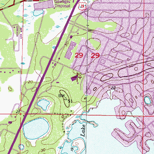 Topographic Map of Westside Elementary School, FL