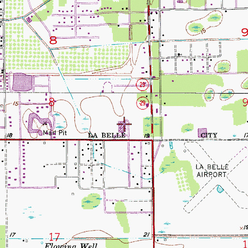 Topographic Map of LaBelle Elementary School, FL