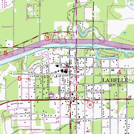 Topographic Map of Upthegrove Elementary School, FL