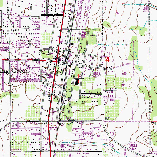 Topographic Map of Bowling Green Elementary School, FL