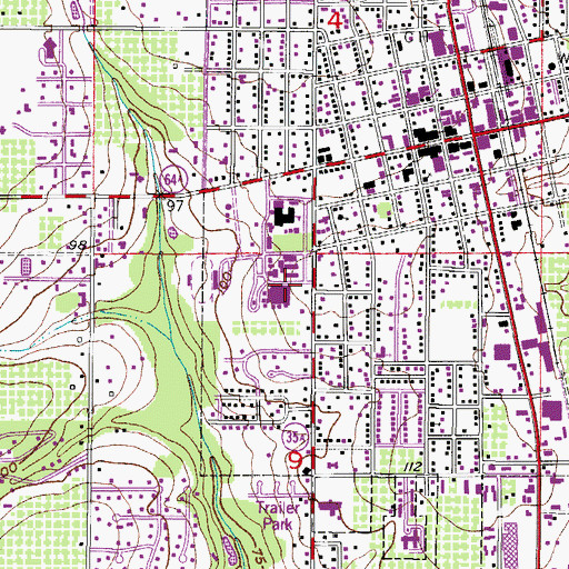 Topographic Map of Wauchula Elementary School, FL