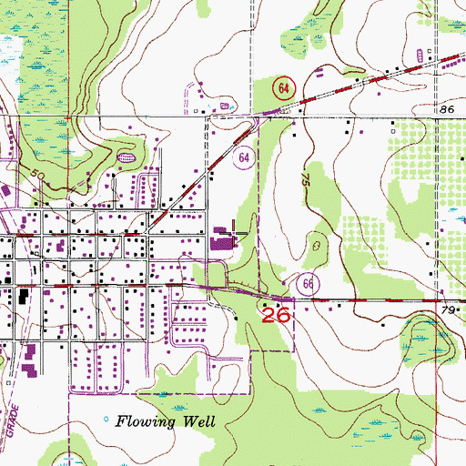 Topographic Map of Zolfo Springs Elementary School, FL