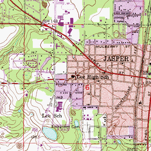 Topographic Map of Greenwood Elementary School, FL