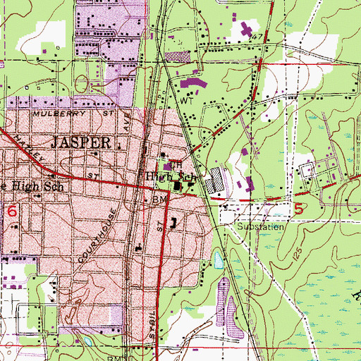 Topographic Map of Central Hamilton Elementary School, FL