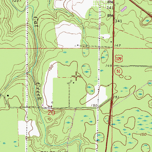 Topographic Map of Hamilton County High School, FL