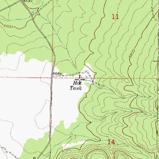 Topographic Map of Hat Tank, AZ