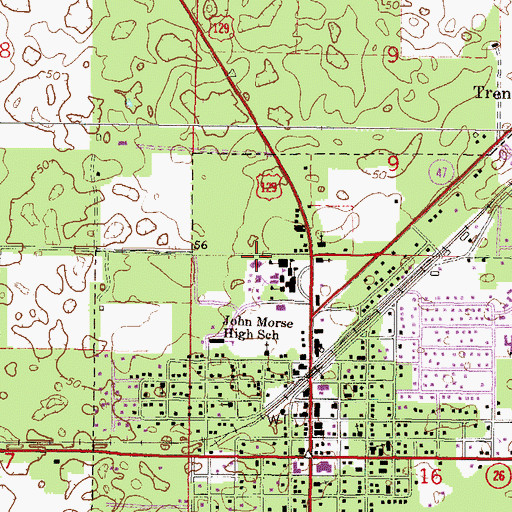 Topographic Map of Gilchrist Adult Education, FL