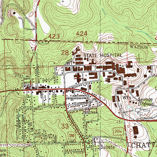 Topographic Map of Florida State Hospital, FL