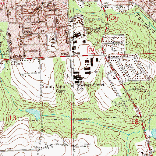 Topographic Map of Stewart Street Elementary School, FL