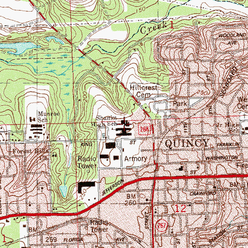 Topographic Map of James A Shanks High School, FL