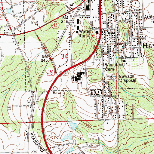 Topographic Map of Havana Elementary School, FL