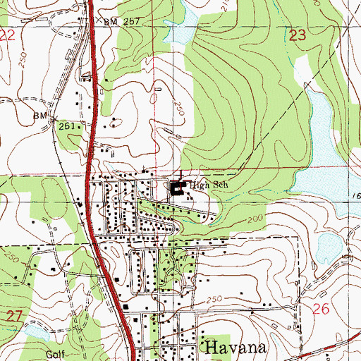 Topographic Map of Havana Northside High School, FL