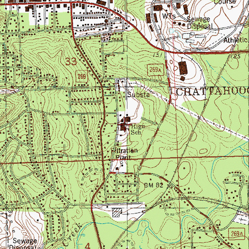 Topographic Map of Chattahoochee High School, FL