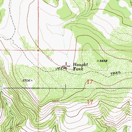 Topographic Map of Haught Tank, AZ