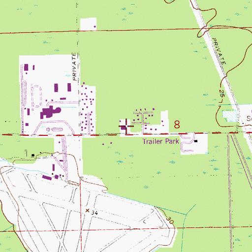 Topographic Map of Flagler County Adult School, FL