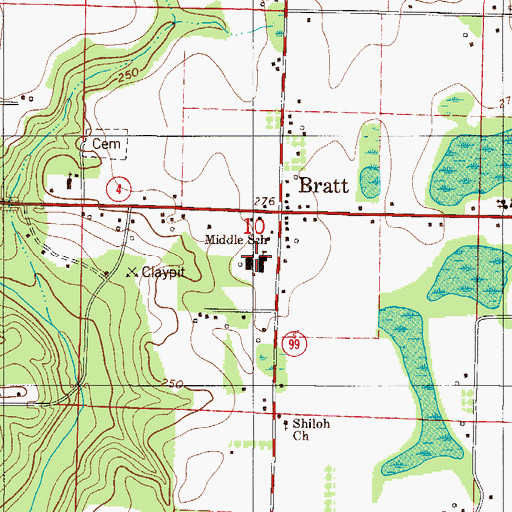 Topographic Map of Bratt Elementary School, FL