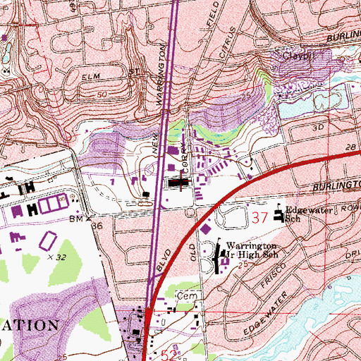 Topographic Map of Pensacola Boys Base, FL