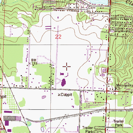 Topographic Map of Escambia Westgate Center, FL