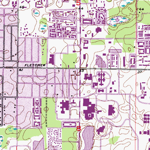 Topographic Map of Florida Mental Health Institute, FL