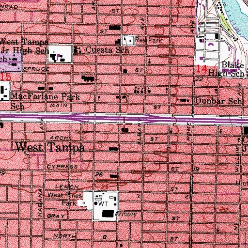 Topographic Map of Carver Early Childhood Center, FL