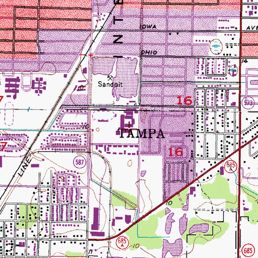 Topographic Map of Robinson High School, FL