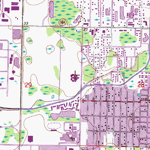 Topographic Map of Crestwood Elementary School, FL