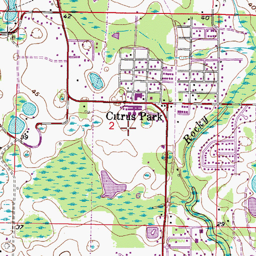 Topographic Map of Citrus Park Elementary School, FL