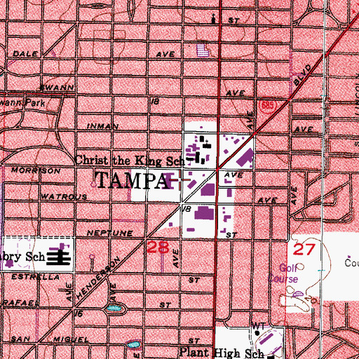 Topographic Map of Grady Elementary School, FL